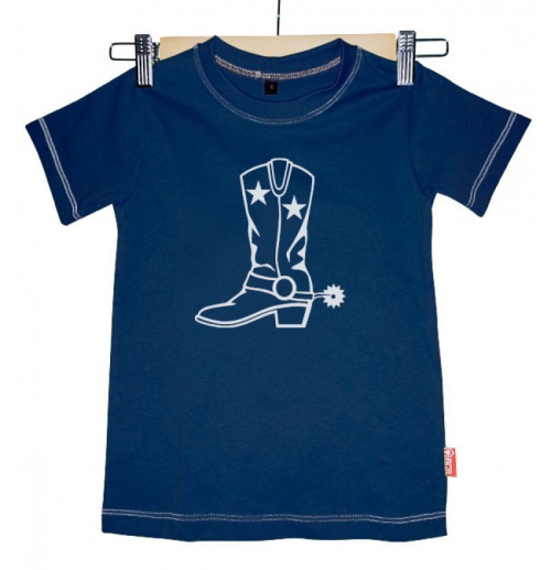 Boys Tee Navy Boots – Size 0 - Size 6